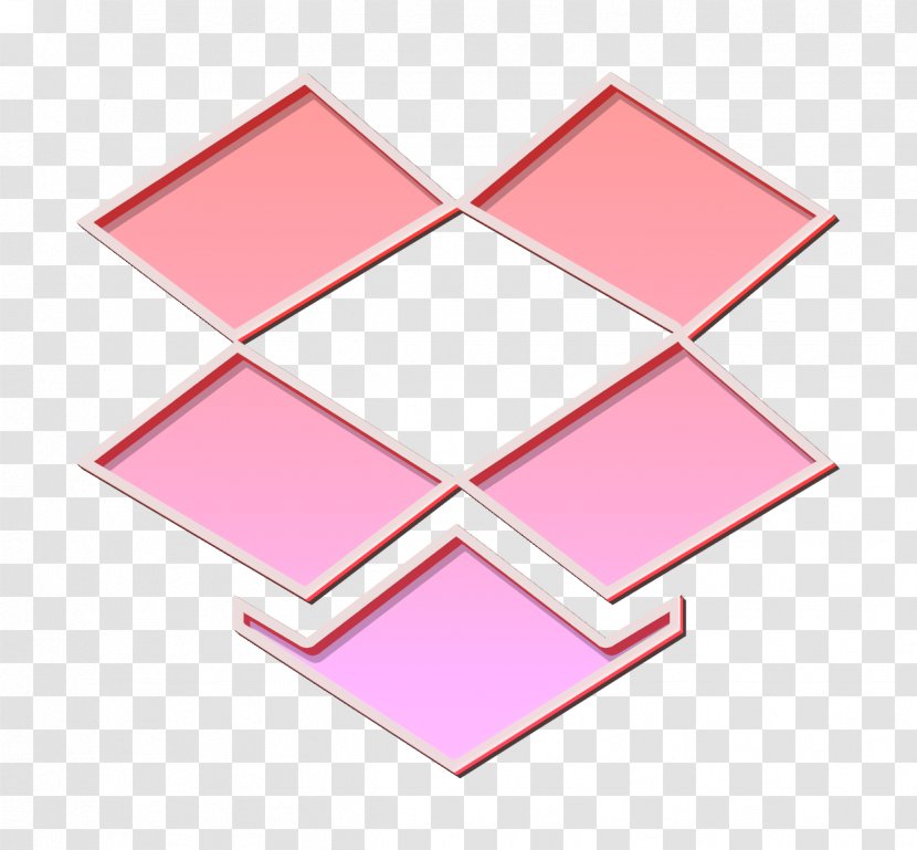 Dropbox Icon Media Social - Rectangle Peach Transparent PNG