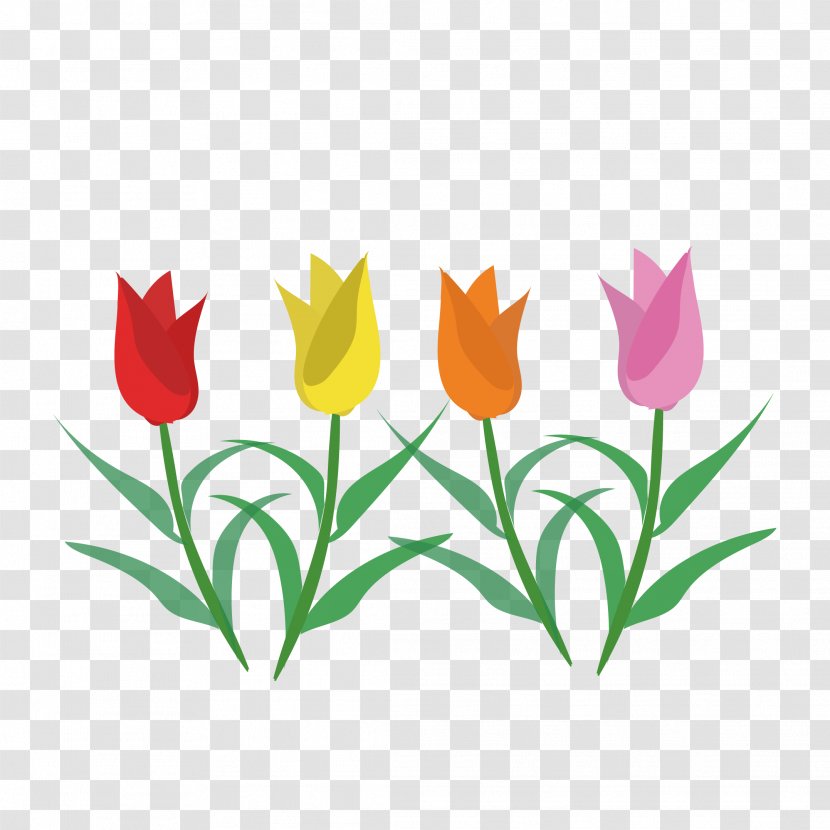 Tulip Clip Art Plant Stem - Flowering - Petal Transparent PNG