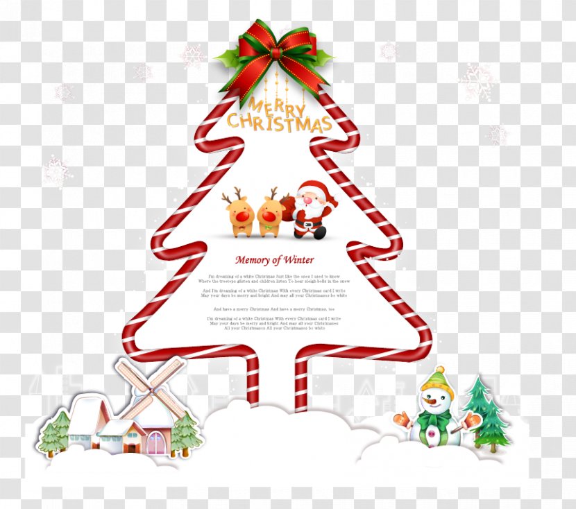 Christmas Tree Santa Claus - Ornament - In Winter Lovely House Transparent PNG