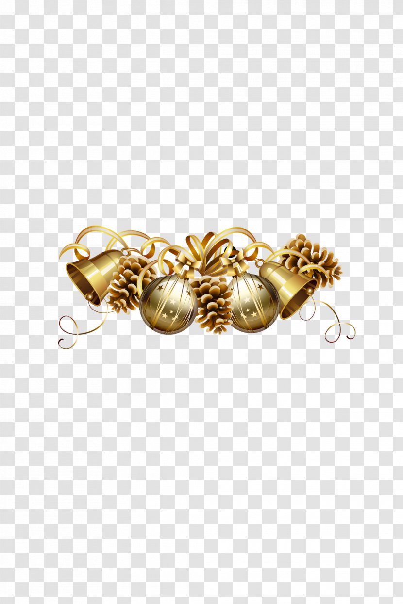 Christmas Ornament New Years Day - Golden Bells Transparent PNG