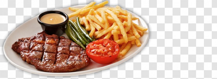 French Fries Steak Frites Full Breakfast Chophouse Restaurant Beefsteak - Dish - Menu Transparent PNG