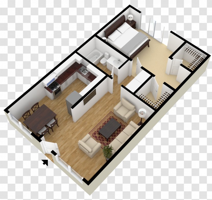 Loft Apartment Square Foot House Plan - Bedroom Transparent PNG