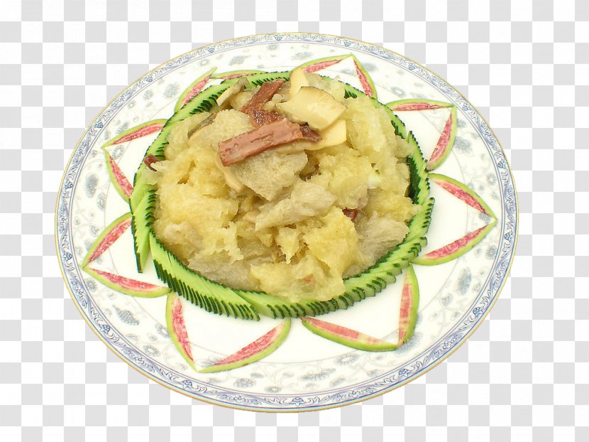 Vegetarian Cuisine Calabaza Food Gourd - Dish - Snow Konjac Belly Transparent PNG