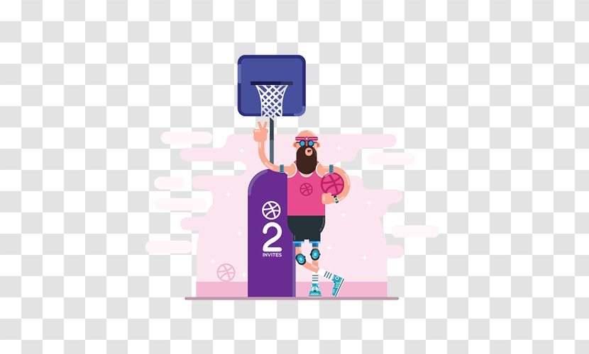 Dribbble Designer Illustration - Pink - Hold Basketball Bearded Uncle Transparent PNG