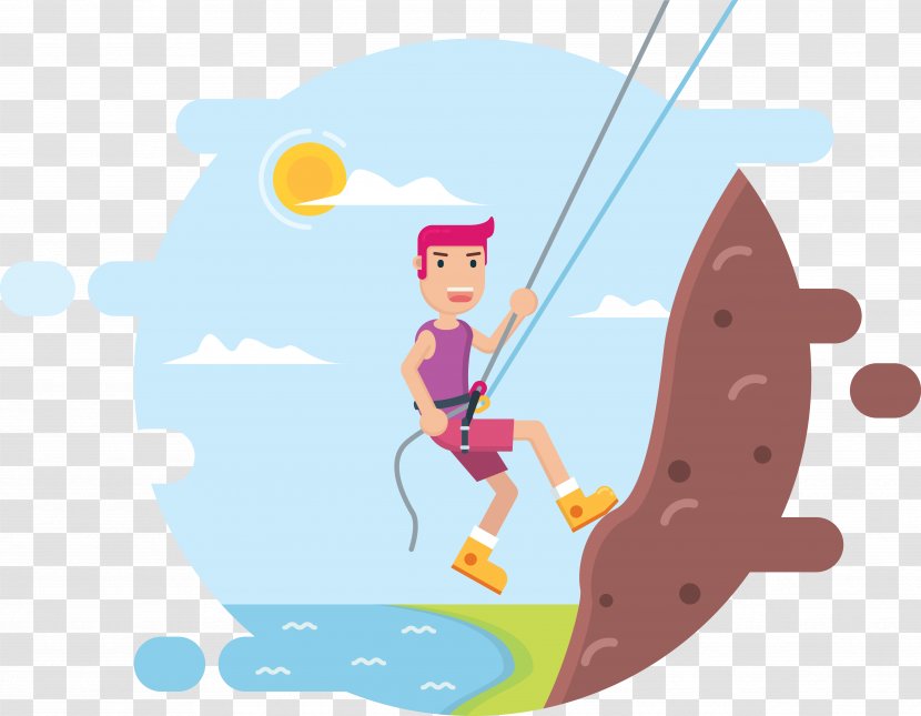 Mountaineering Rock Climbing Abseiling Rope - Men Transparent PNG