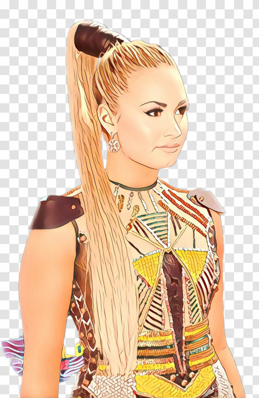 Demi Lovato Model Fashion Blond Music - Hair Coloring - Layered Lace Wig Transparent PNG