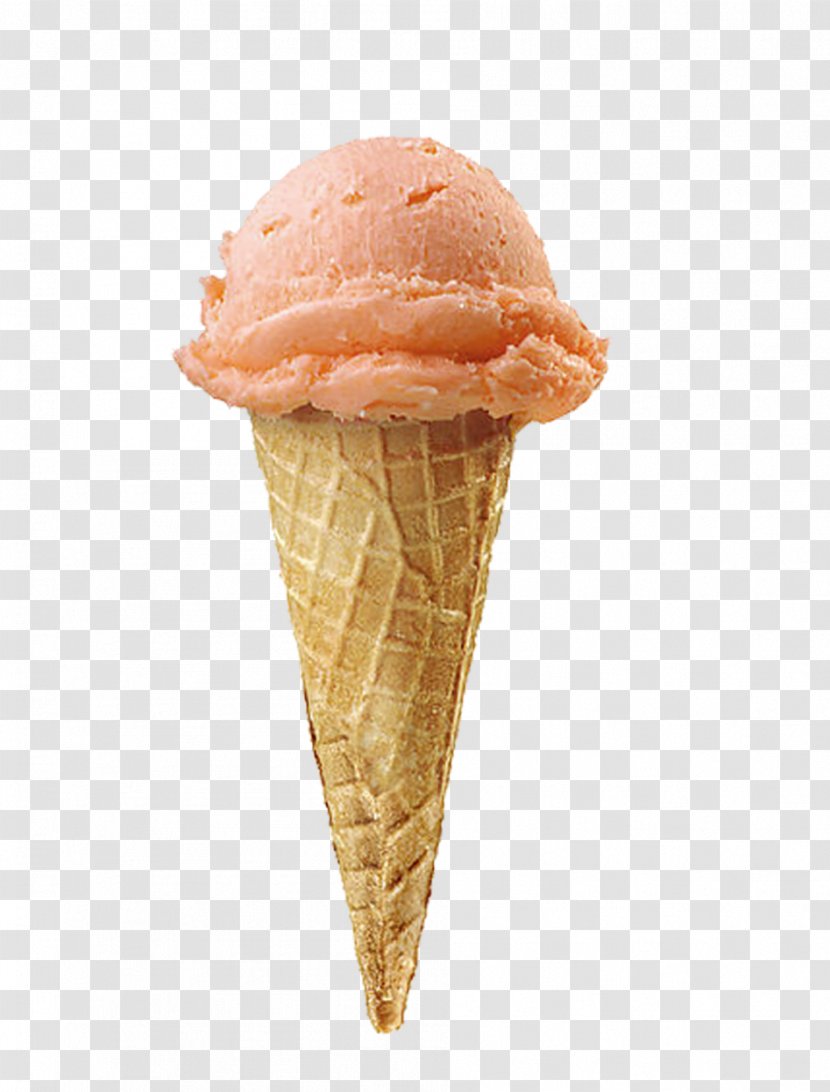 Ice Cream Cone Sundae Strawberry - Dessert - An Transparent PNG
