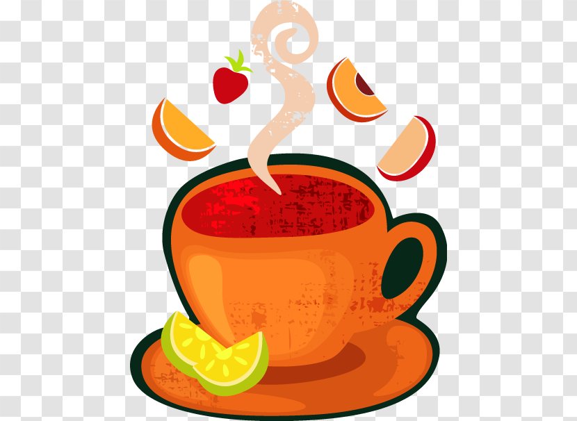 Coffee Cup Juice Tea Clip Art - Fruit - Cartoon Transparent PNG