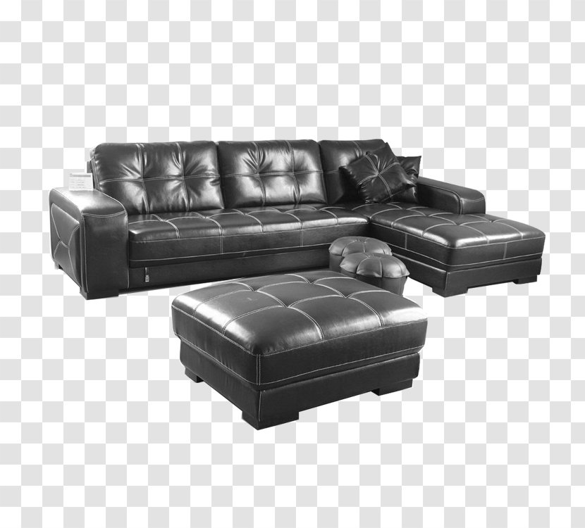 Loveseat Ottoman Couch Stool - Furniture - Black Sofa Transparent PNG