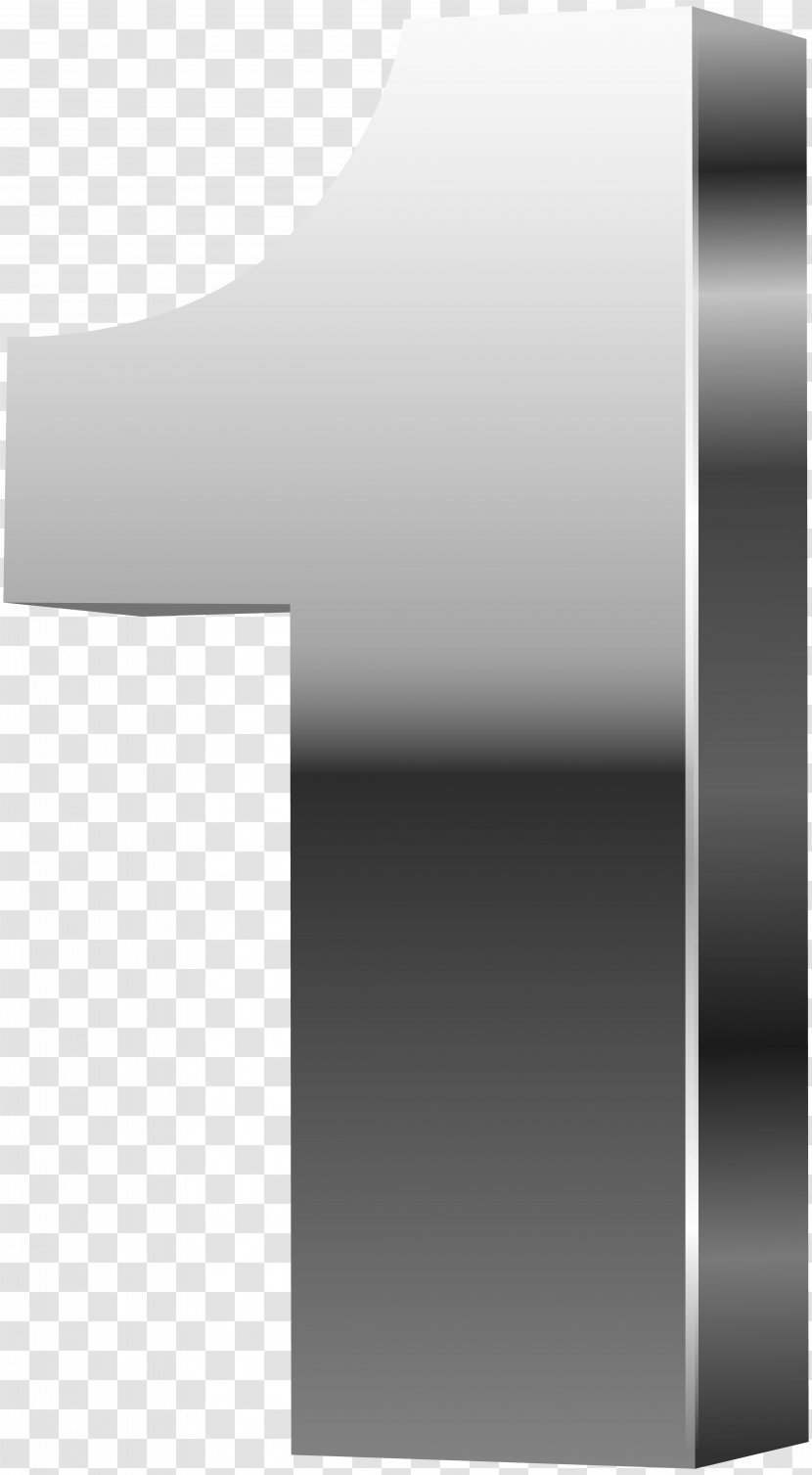 Black And White Pattern - Number One 3D Silver Clip Art Image Transparent PNG