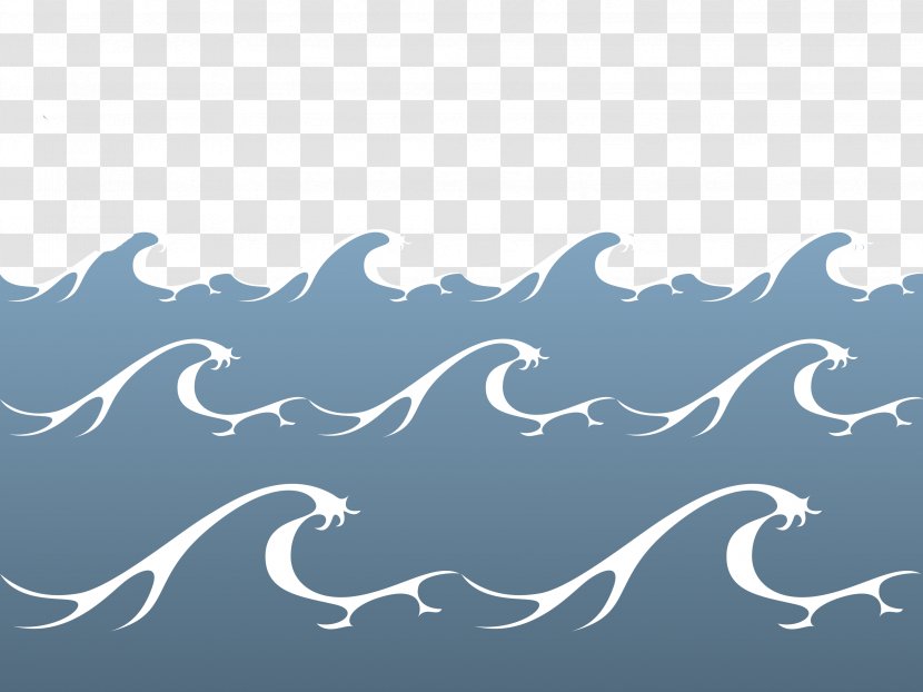 Wind Wave Vector Euclidean - Blue - Hand-painted Surging Sea Water Transparent PNG