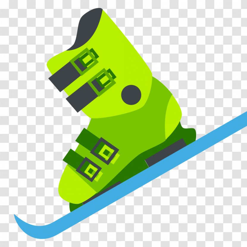 Emoji Skiing Ski Boots Winter Sport - Shoe Transparent PNG