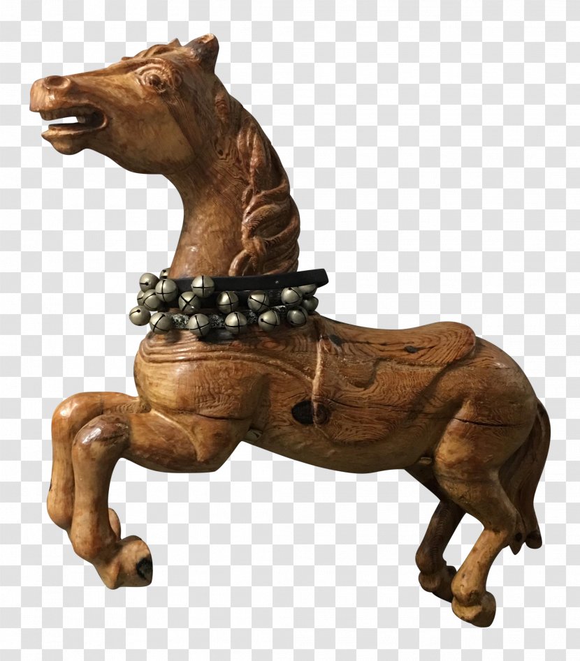 Horse Carousel Wood Carving Brass - Kouros Transparent PNG