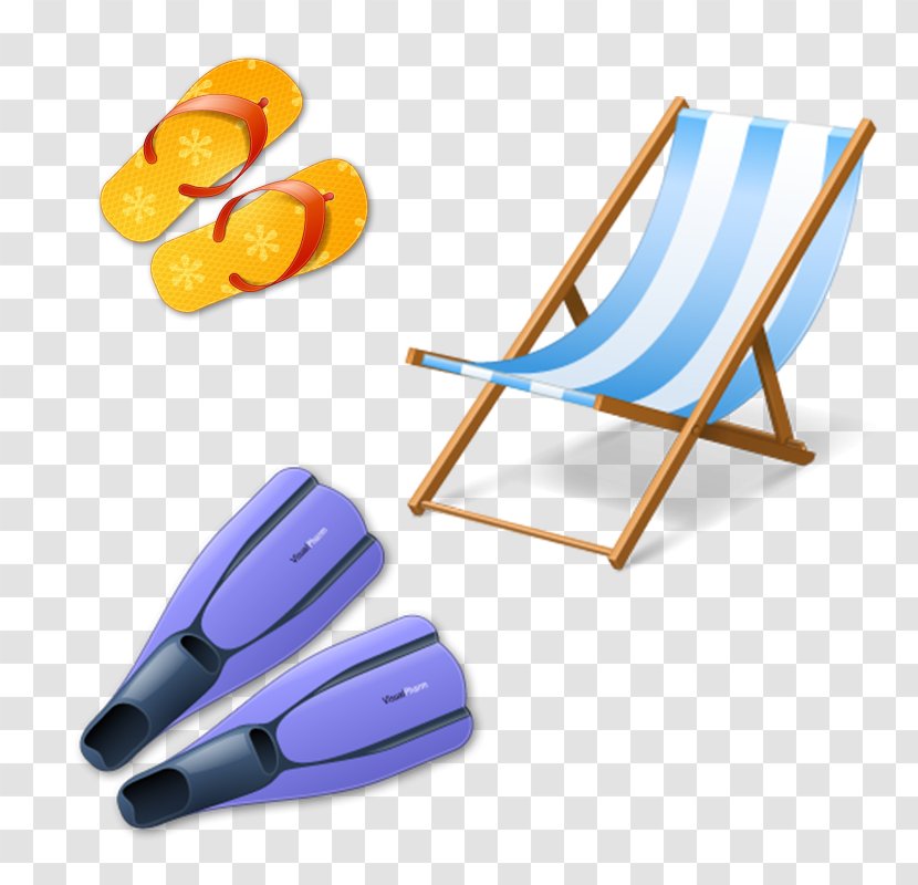 ICO Swimfin Icon - Plastic - Cartoon Beach Chairs And Shoes Flippers Transparent PNG