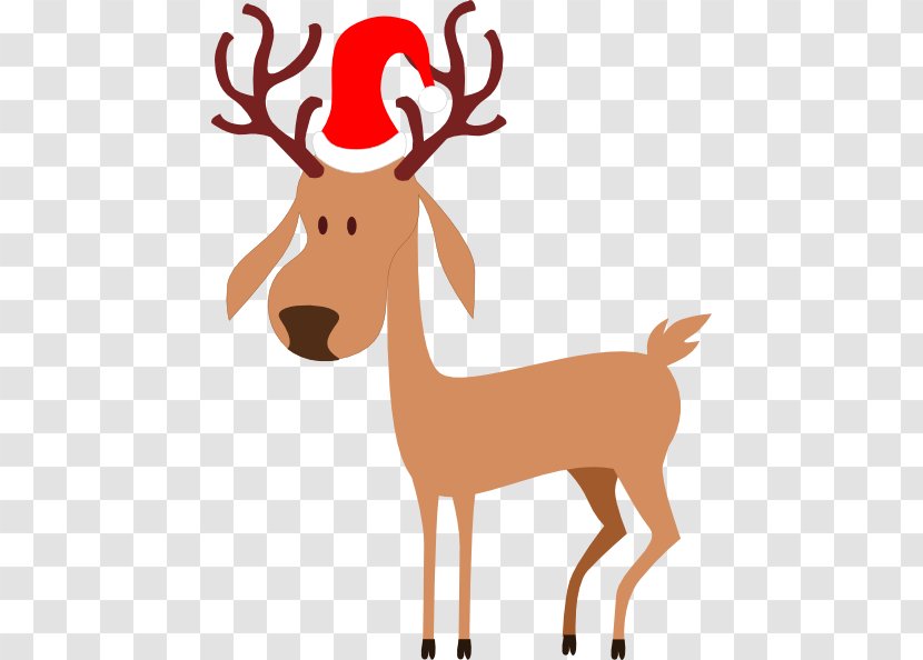 Rudolph Reindeer Santa Claus Christmas Clip Art - Antler - The Red Nosed Clipart Transparent PNG
