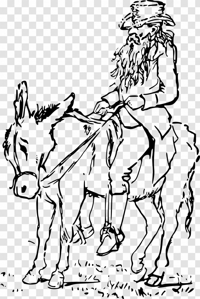 Donkey Horse Drawing Clip Art - Coloring Book Transparent PNG