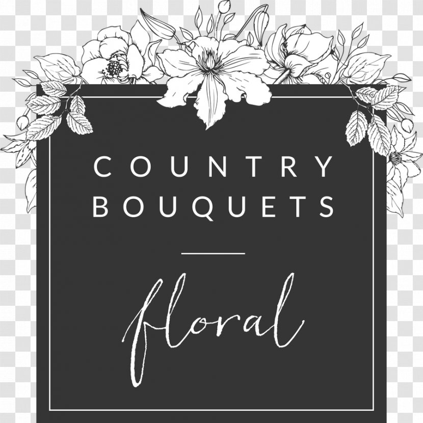 Floral Design Wedding Logo Flower Bouquet - Monochrome Photography Transparent PNG