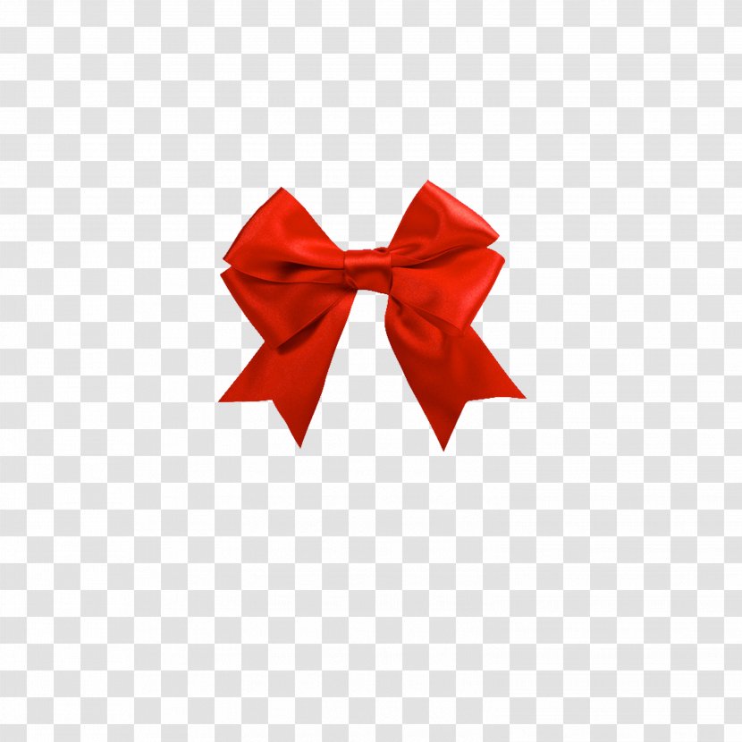 Red Ribbon Bow - Tie - Silk Transparent PNG