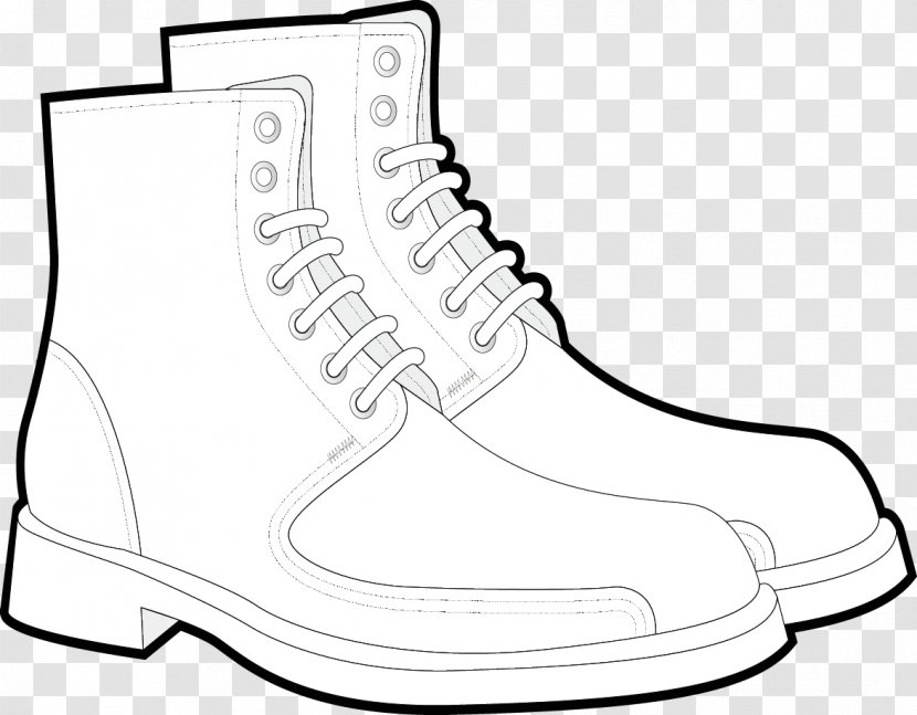 Boot Painting Drawing - Line Art - Martin Boots Vector Transparent PNG