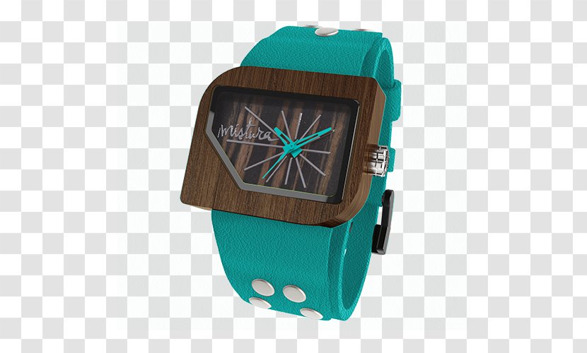 Wood Watch Turquoise Material Blue - Strap Transparent PNG