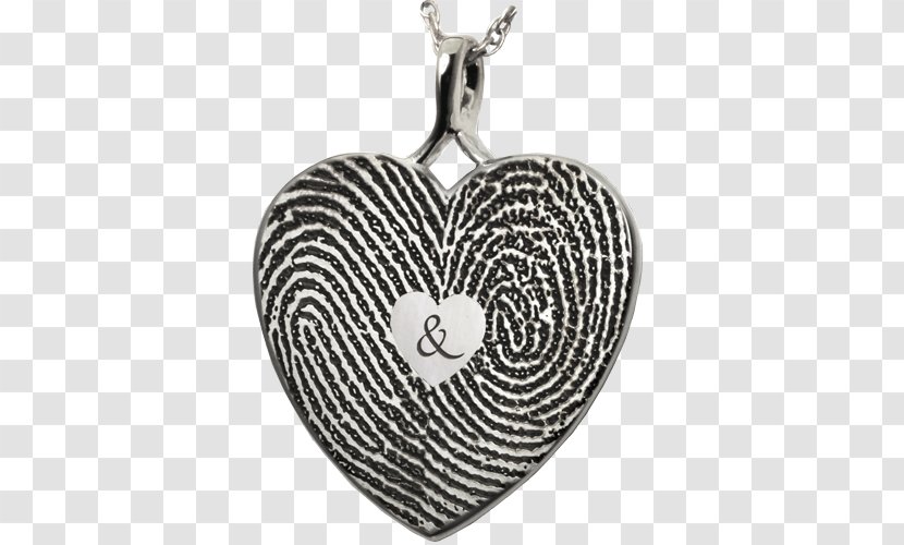 Locket Fingerprint Charms & Pendants Jewellery Necklace - Black And White - Heart Transparent PNG