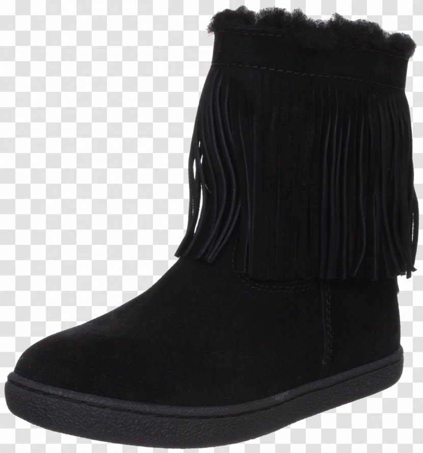 Snow Boot Suede Shoe Fur - Footwear - Black Fringed Boots Transparent PNG