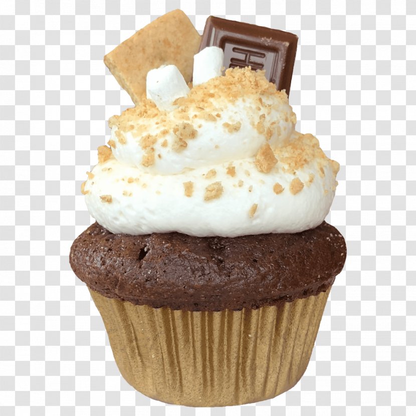 Cupcake S'more Dessert American Muffins Confectionery - Mini Strawberry Cupcakes Transparent PNG