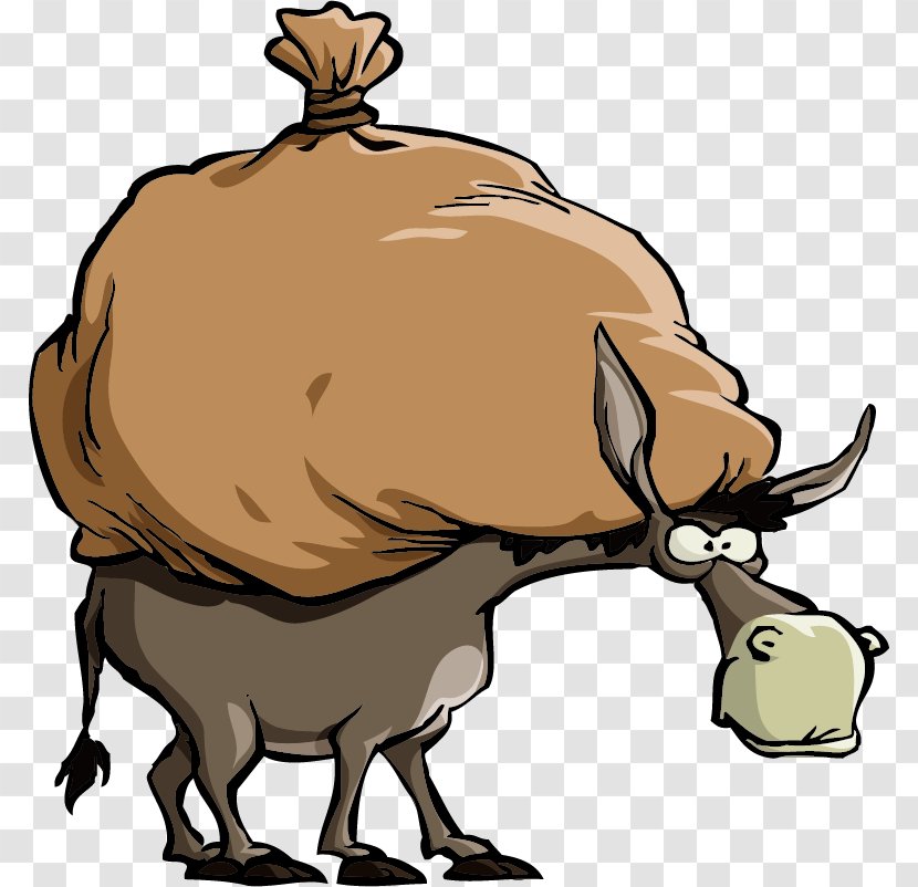Mule Donkey Cartoon - Cattle Like Mammal Transparent PNG