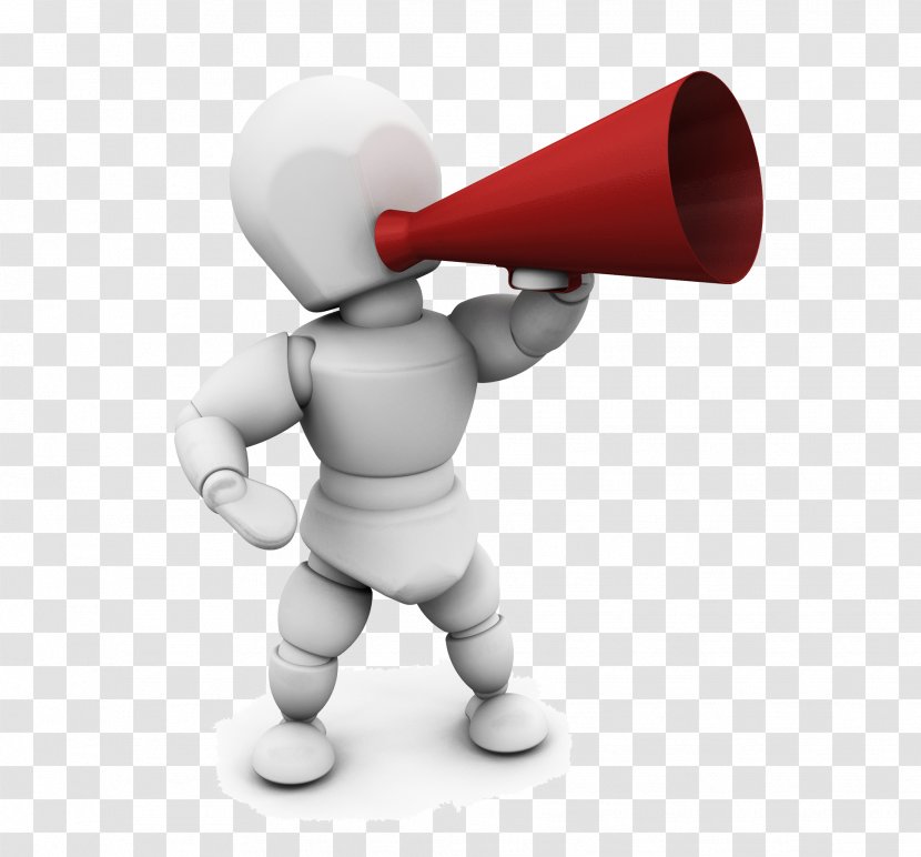 Stock Photography Megaphone 3D Rendering Illustration - Silhouette - The Little Man Carried Red Trumpet Transparent PNG