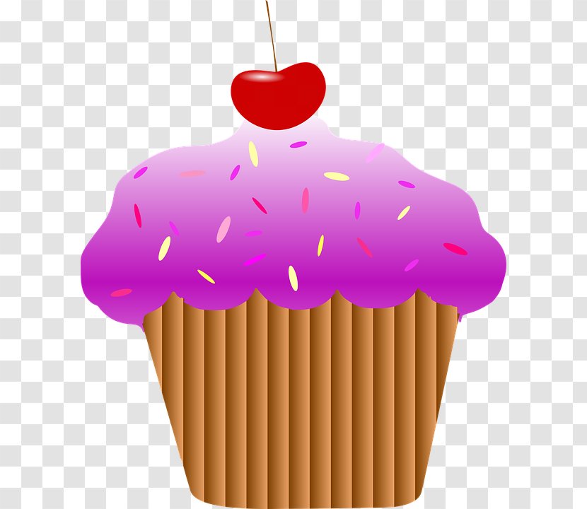 Cupcake Chocolate Cake Cherry Frosting & Icing Clip Art - Sprinkles Transparent PNG