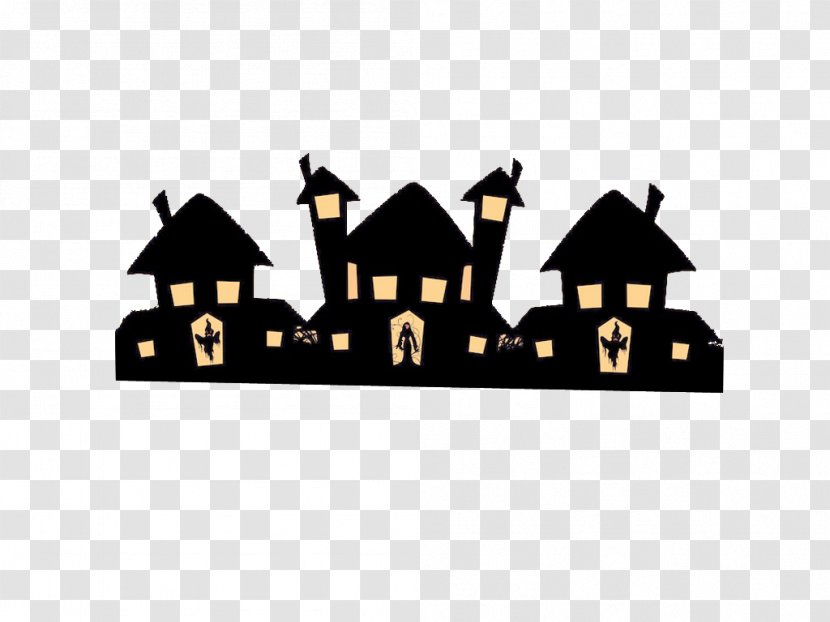Halloween Pattern - Brand - Black Small House Transparent PNG