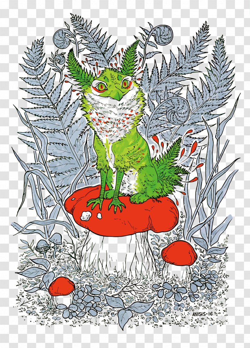 Mushroom Illustration - Branch - Vector Fairy Transparent PNG