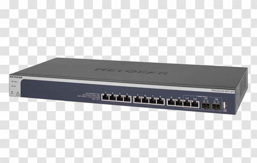 Network Switch 10 Gigabit Ethernet Netgear - Electronics Accessory - Hub Transparent PNG