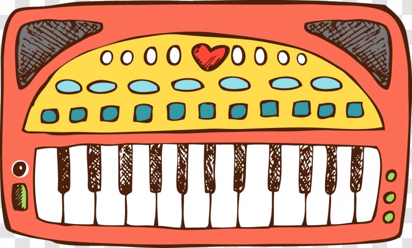 Musical Instrument Keyboard Cartoon - Free Reed Aerophone - Vector Transparent PNG