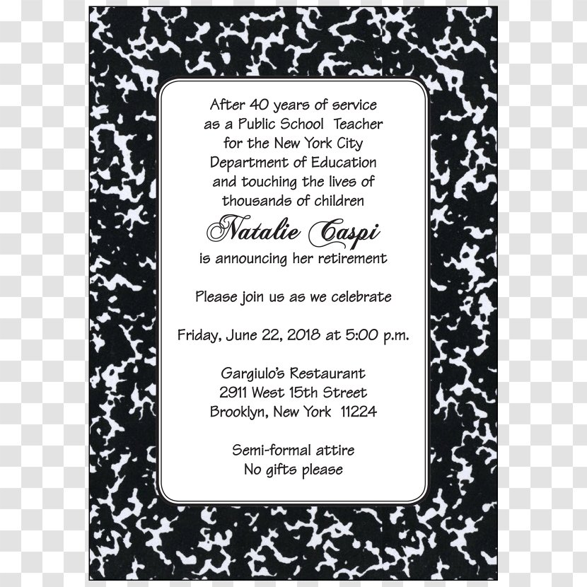Wedding Invitation Retirement Party Birthday - Teachers Day Cards Transparent PNG