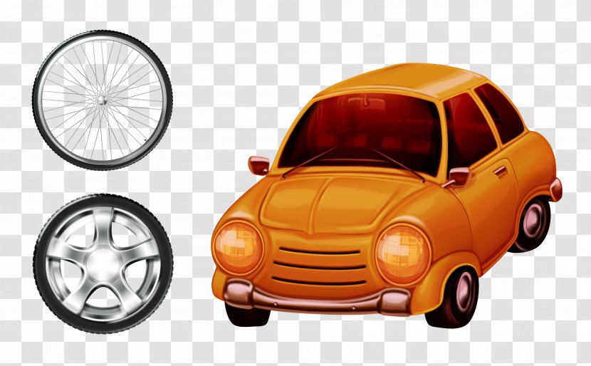 Car Wheel - Steering - Vector Material Yellow Retro Wheels Transparent PNG