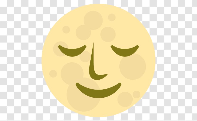 Moon Face Full Emoji - Hair Transparent PNG