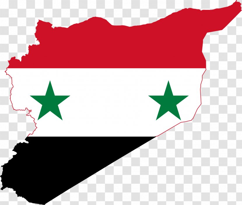 Flag Of Syria Map - National Transparent PNG