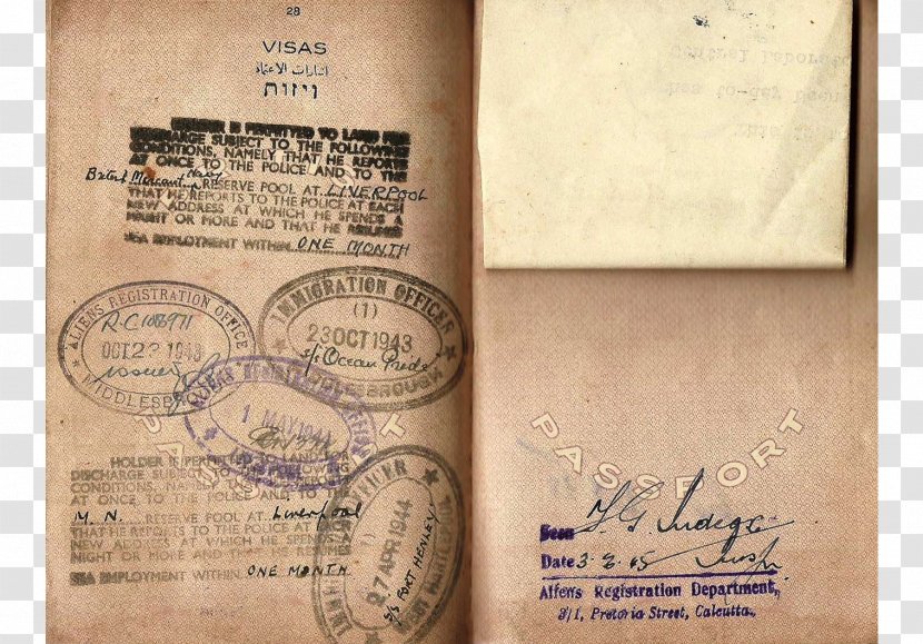 Second World War Europe Passport Travel Visa - Asia Transparent PNG