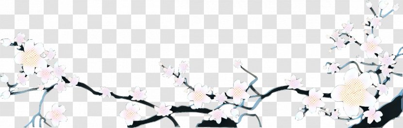 Cherry Blossom Cartoon - Painting - Branch Calligraphy Transparent PNG