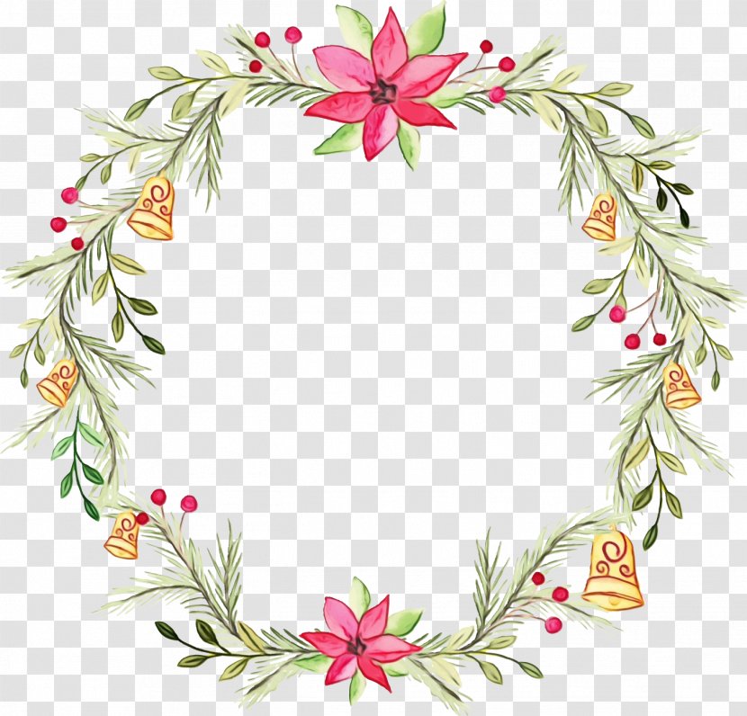 Watercolor Christmas Wreath - Fir - Pine Family Transparent PNG