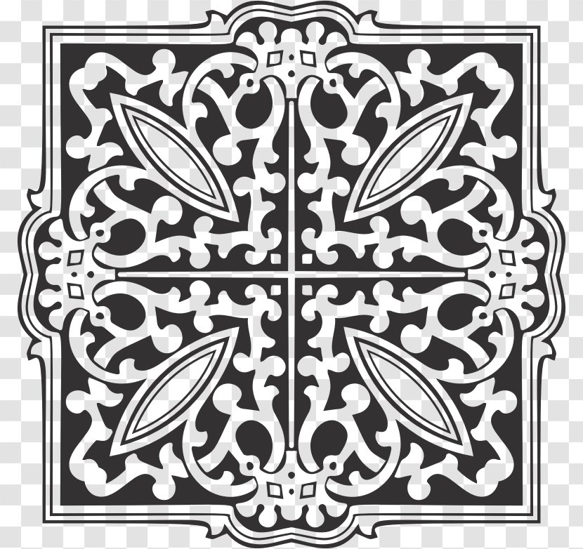 Black And White Ornament Pattern - Monochrome - Design Transparent PNG