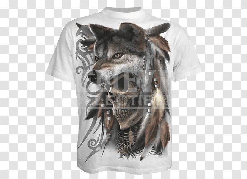 T-shirt Gray Wolf Sleeve Hood Collar - Snout - Totem Transparent PNG