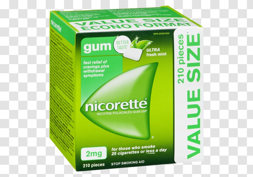 Chewing Gum Brand Mint - Nicorette Transparent PNG