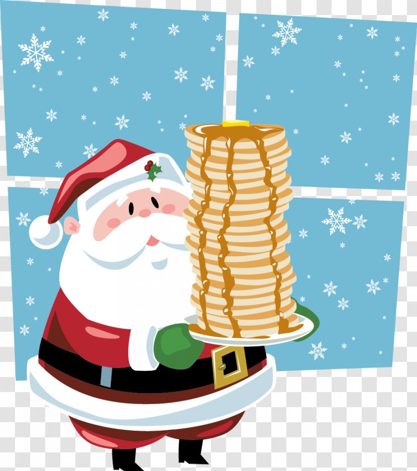 Breakfast Pancake Santa Claus Scrambled Eggs Brunch - Pancakes Transparent PNG