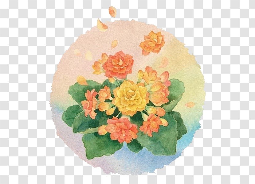 Watercolor Painting Flower Orange - Arranging - Flowers Transparent PNG