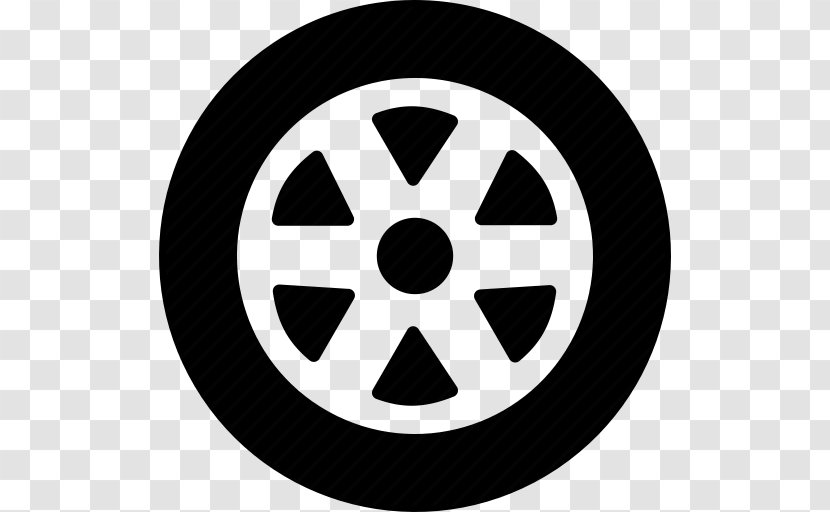 Car Flat Tire Wheel - Black And White Transparent PNG