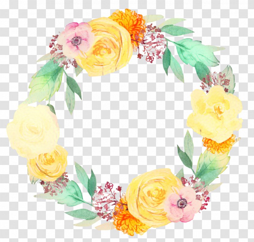 Watercolor Flower Wreath - Floral Design - Lei Cut Flowers Transparent PNG