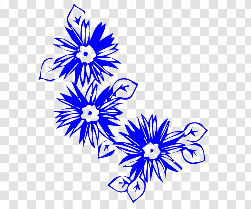 Blue Flower. - Black And White - Petal Transparent PNG