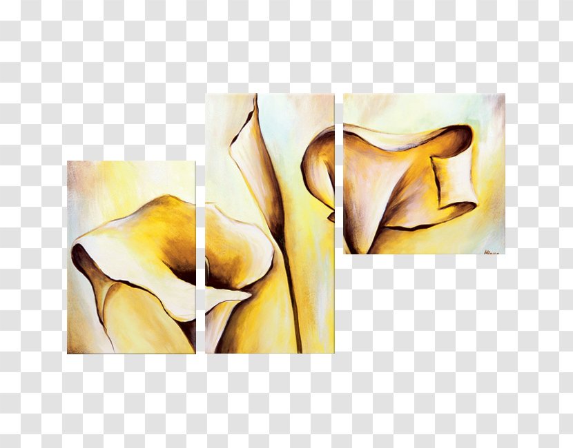 Modern Art White Painting (Three Panel) Canvas - Work Of - Watercolor Oil Transparent PNG